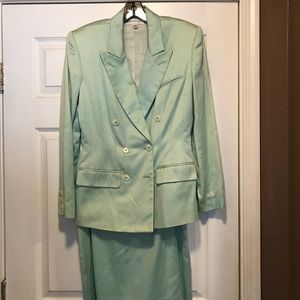 90’s Vintage Anne Klein II Satin Skirt Suit